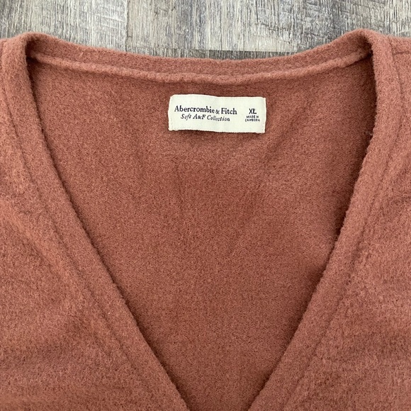 Abercrombie and Fitch Soft A&F Collection Cardigan in Burnt Orange - Picture 2 of 5